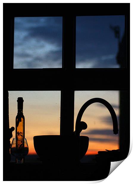 Through the kitchen window Print by Craig Coleran
