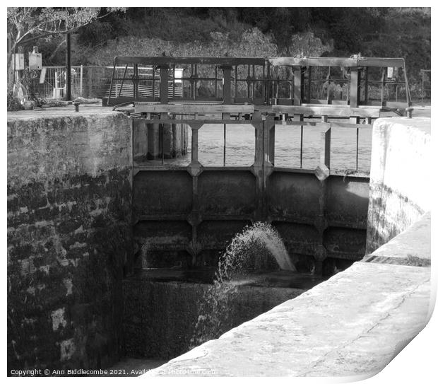 Monochrome First and Last Lock at Beziers Print by Ann Biddlecombe