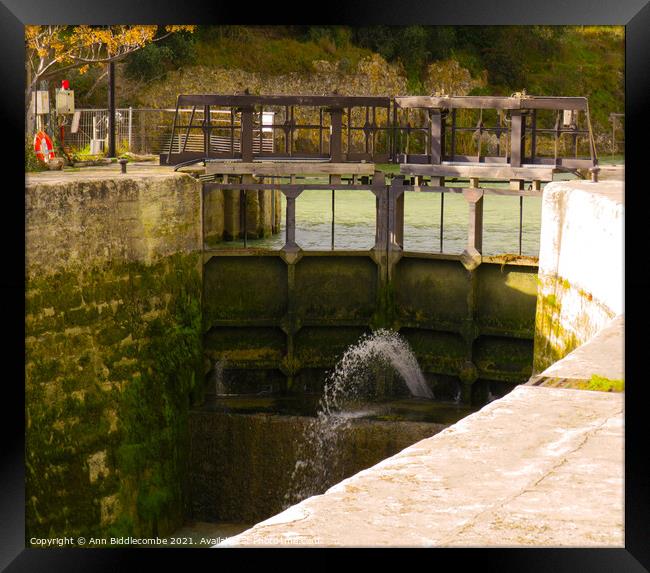 First and Last Lock at Beziers Framed Print by Ann Biddlecombe