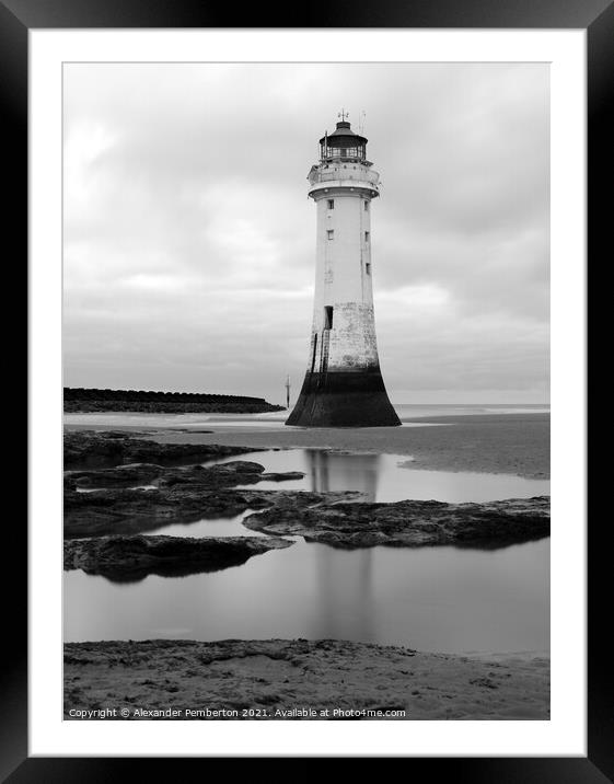 New Brighton Lighthouse.  Wirral,Merseyside. Engla Framed Mounted Print by Alexander Pemberton