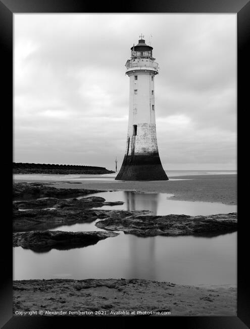 New Brighton Lighthouse.  Wirral,Merseyside. Engla Framed Print by Alexander Pemberton