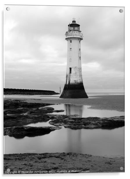 New Brighton Lighthouse.  Wirral,Merseyside. Engla Acrylic by Alexander Pemberton
