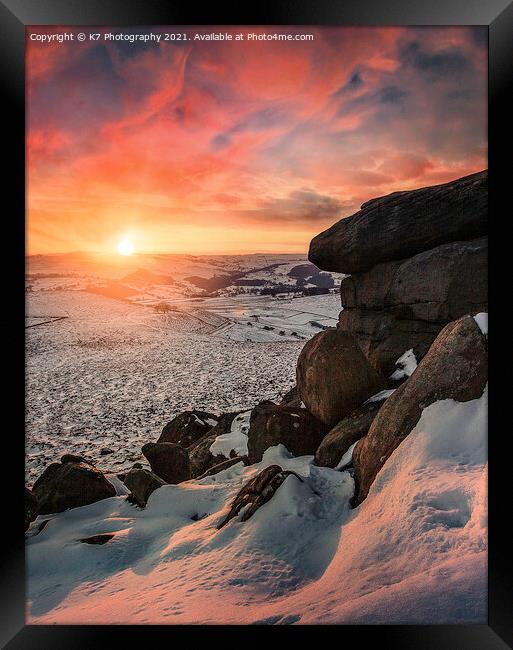 Majestic Winter Vista Framed Print by K7 Photography