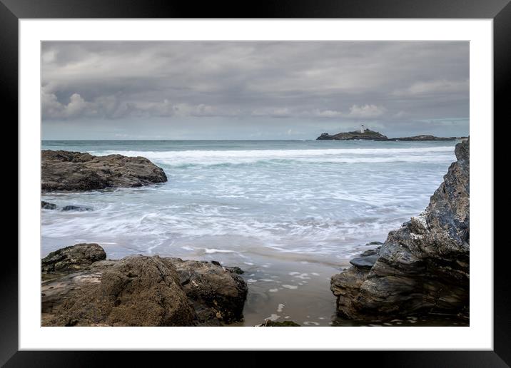 Godrevy Lighthouse Framed Mounted Print by chris smith