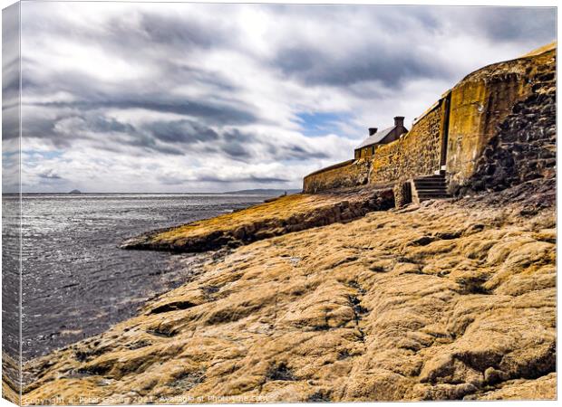 Saltcoast Harbour sea defence wall Canvas Print by Peter Gaeng