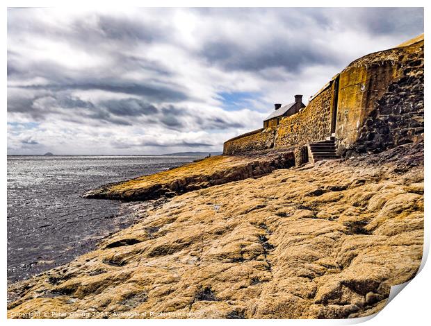 Saltcoast Harbour sea defence wall Print by Peter Gaeng