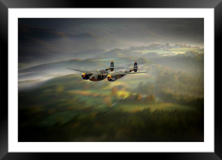 P38 Lightning Run In Framed Mounted Print by J Biggadike