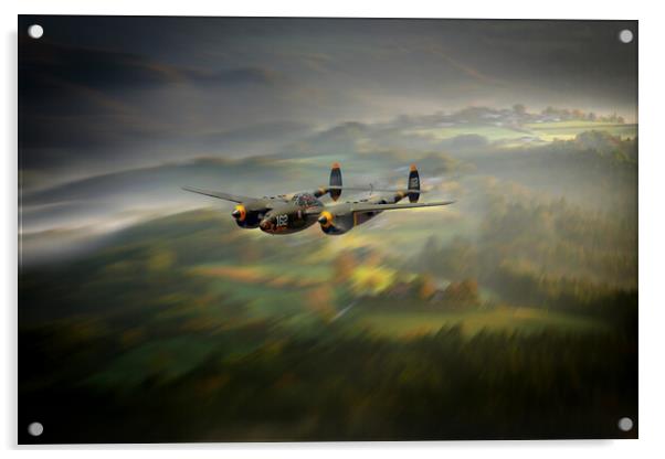P38 Lightning Run In Acrylic by J Biggadike
