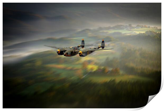 P38 Lightning Run In Print by J Biggadike