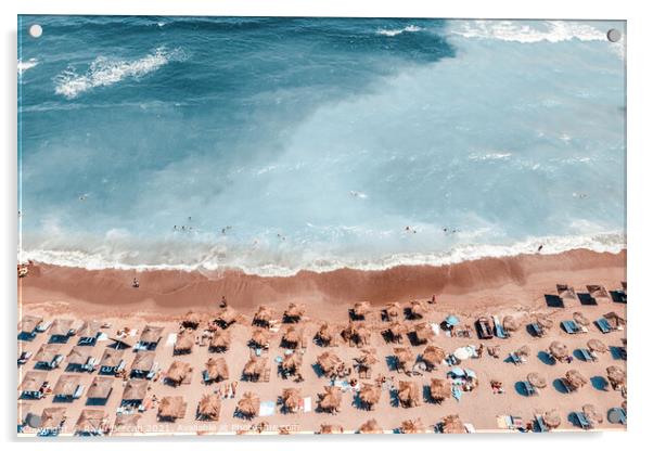 Coastal Print, Aerial Beach Photography Print, Summer Vibes Art Acrylic by Radu Bercan