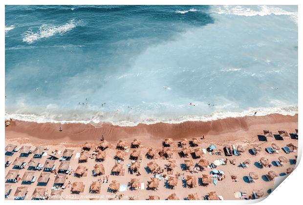 Coastal Print, Aerial Beach Photography Print, Summer Vibes Art Print by Radu Bercan