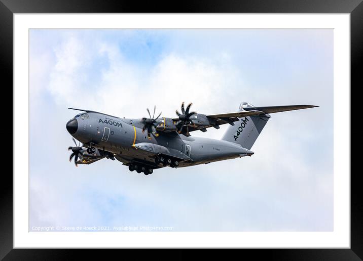 A400M Fly Past Framed Mounted Print by Steve de Roeck