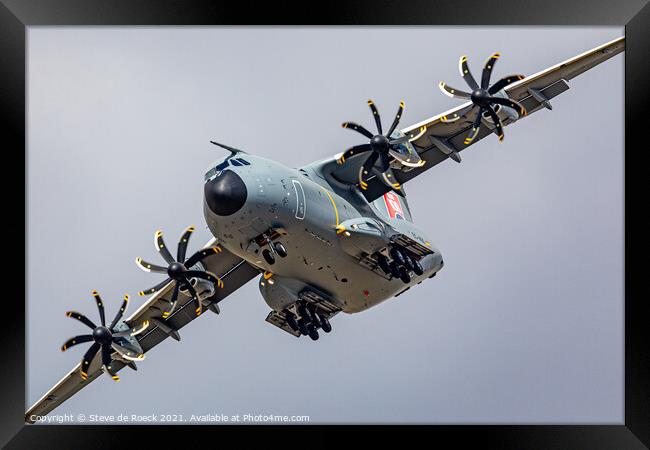 Airbus A400 Low Fly By Framed Print by Steve de Roeck