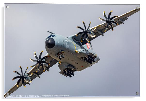 Airbus A400 Low Fly By Acrylic by Steve de Roeck