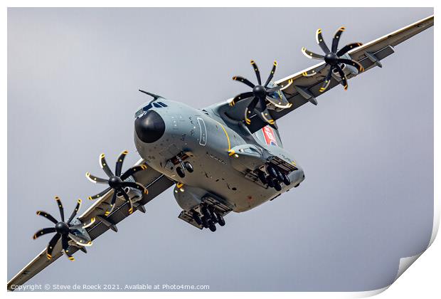Airbus A400 Low Fly By Print by Steve de Roeck