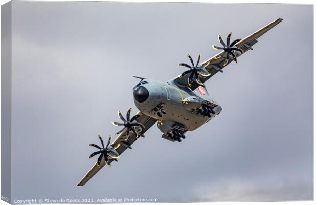 Airbus A400 Fly Past Gear Down Canvas Print by Steve de Roeck