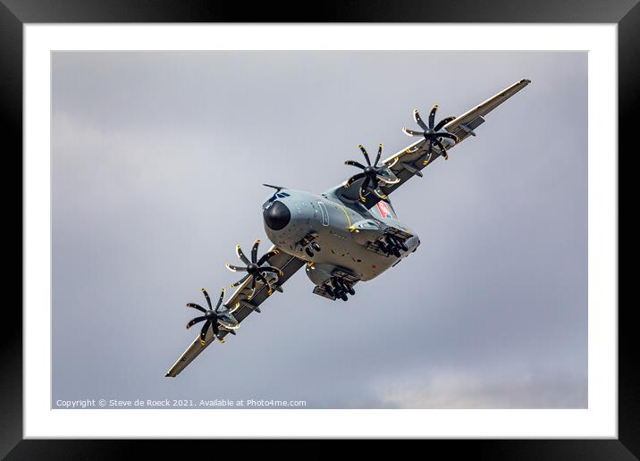 Airbus A400 Fly Past Gear Down Framed Mounted Print by Steve de Roeck