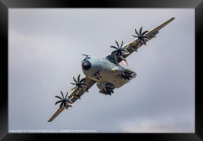 Airbus A400 Fly Past Gear Down Framed Print by Steve de Roeck