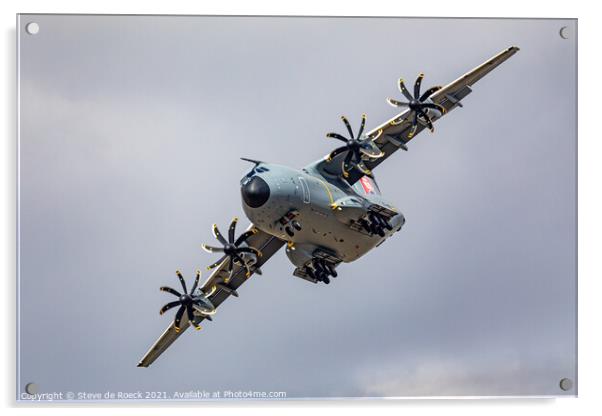 Airbus A400 Fly Past Gear Down Acrylic by Steve de Roeck