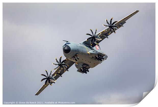 Airbus A400 Fly Past Gear Down Print by Steve de Roeck