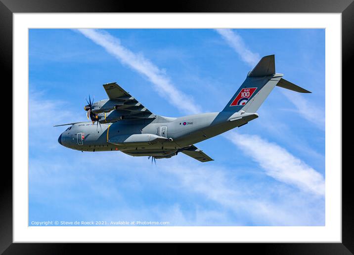 Airbus A400M RAF Framed Mounted Print by Steve de Roeck