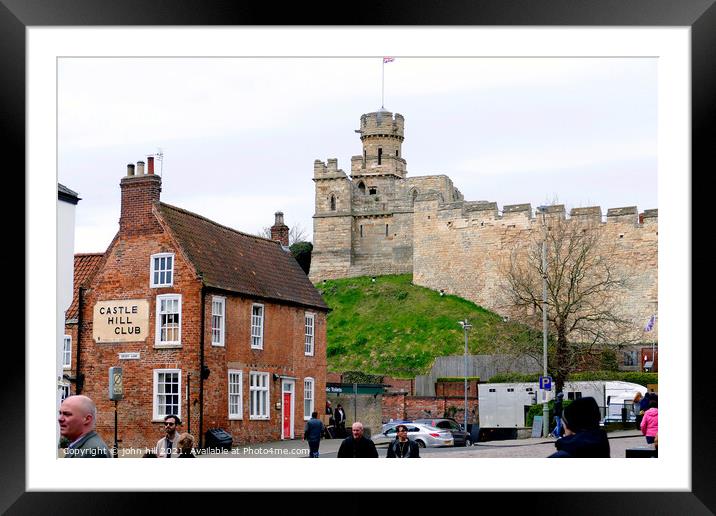 Castle Hill at Lincoln. Framed Mounted Print by john hill