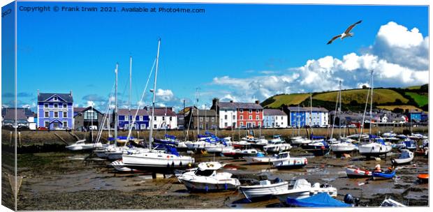 Aberaeron's large harbour (tide out) Canvas Print by Frank Irwin