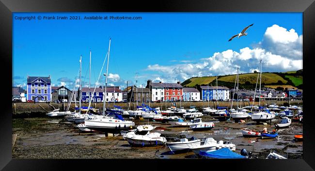 Aberaeron's large harbour (tide out) Framed Print by Frank Irwin