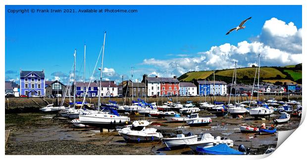 Aberaeron's large harbour (tide out) Print by Frank Irwin