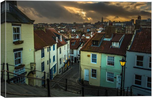 Whitby from the steps. Canvas Print by Bill Allsopp