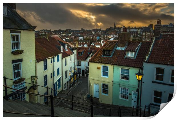 Whitby from the steps. Print by Bill Allsopp