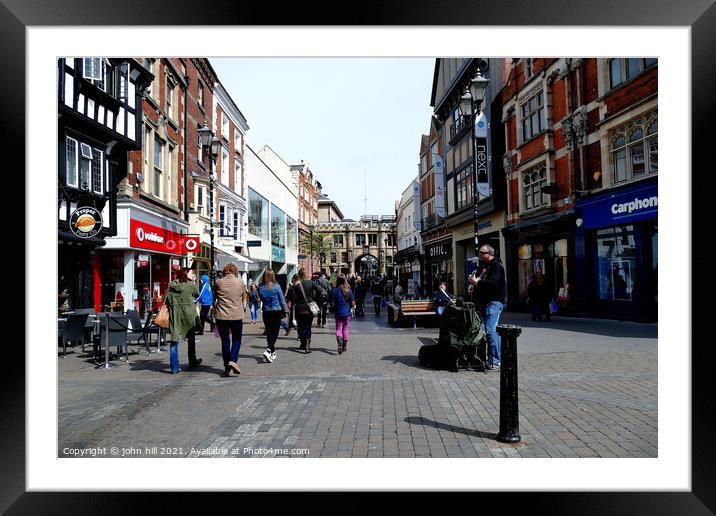 High street in Lincoln. Framed Mounted Print by john hill