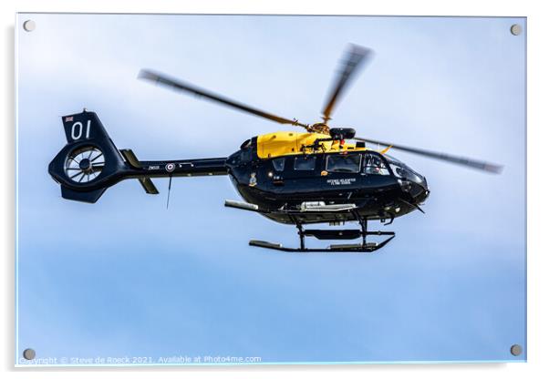 Helicopter Hovers Overhead Acrylic by Steve de Roeck