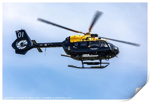 Helicopter Hovers Overhead Print by Steve de Roeck
