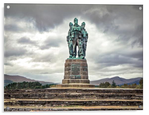Commando War Memorial near Spean Bridge Acrylic by Peter Gaeng