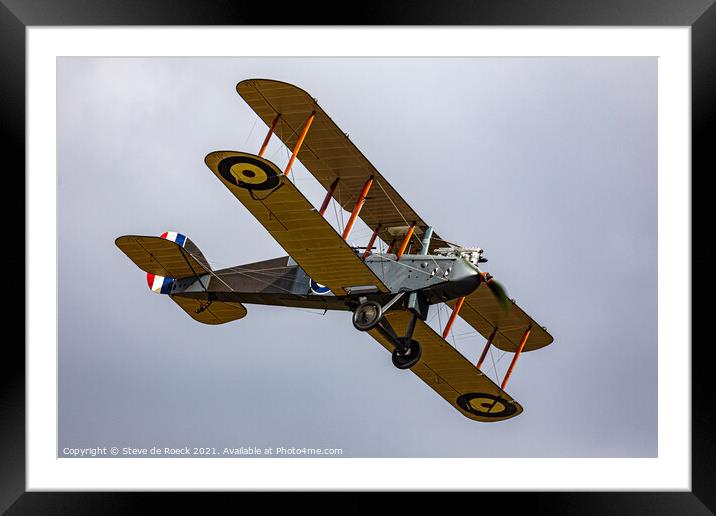 DH9 WW1 Fighter Plane Framed Mounted Print by Steve de Roeck