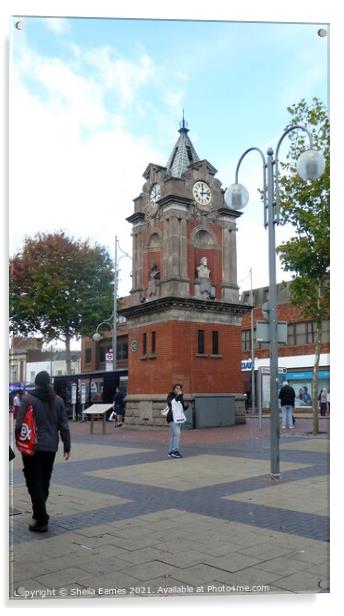The Clock Tower, Bexleyheath Broadway, Kent. Acrylic by Sheila Eames