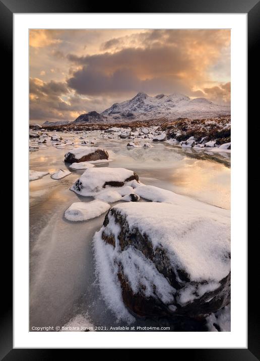 Sligachan in Winter Isle of Skye Scotland Framed Mounted Print by Barbara Jones