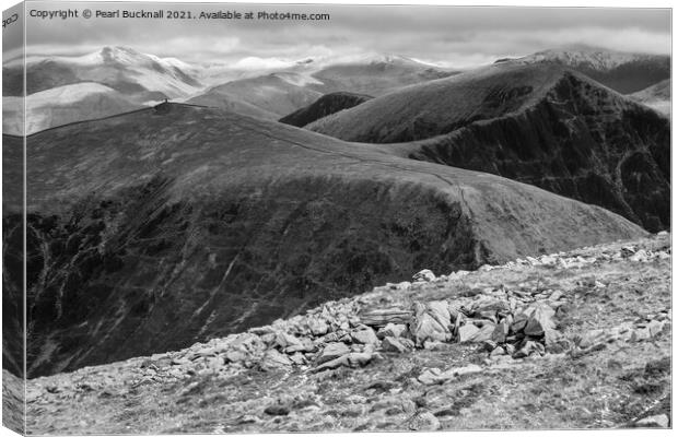 Nantlle Ridge Mountains in Snowdonia Canvas Print by Pearl Bucknall
