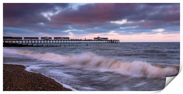 Pink sunset at Southwold #2 Print by Bill Allsopp