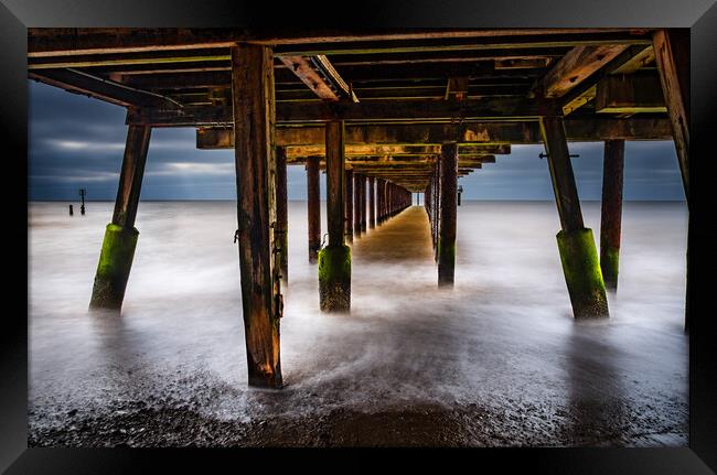 Under the pier. Framed Print by Bill Allsopp