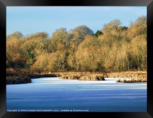 Winter at Hagg Pond,  Wylam Framed Print by EMMA DANCE PHOTOGRAPHY
