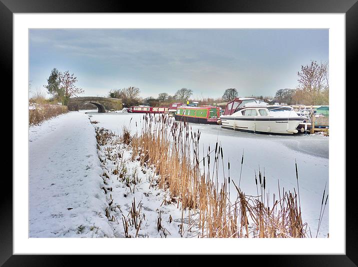 Frozen Lancaster Canal Framed Mounted Print by Lilian Marshall