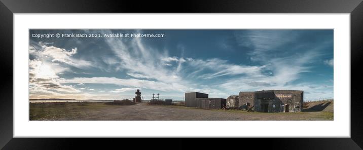 Bunkers from WW2 now used for expositions at Oddesund at a fjord Framed Mounted Print by Frank Bach