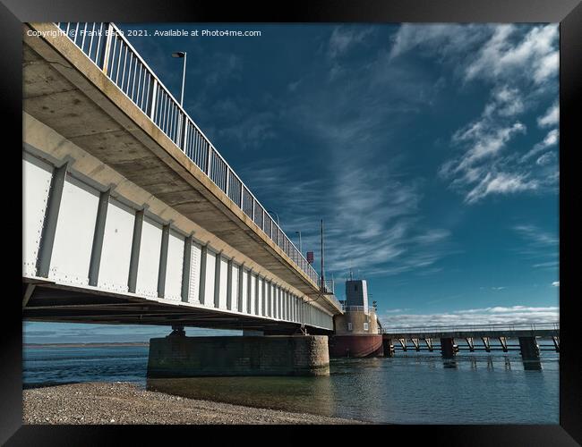 Oddesund bridge at a fjord in rural Denmark Framed Print by Frank Bach