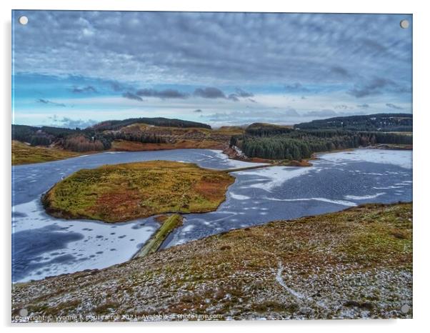 Cochno and Jaw Reservoir, the Kilpatricks Acrylic by yvonne & paul carroll