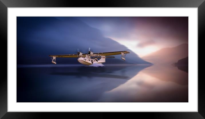 Miss Pick Up on the Loch Framed Mounted Print by J Biggadike