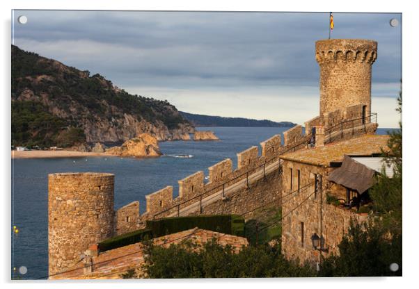 Wall Battlement With Towers in Tossa de Mar Acrylic by Artur Bogacki