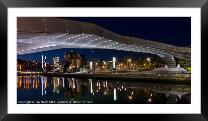 Pedro Arrupe bridge, Bilbao Framed Mounted Print by Jim Monk