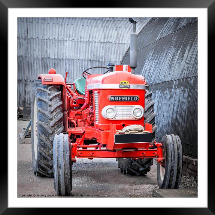 The Mighty Vintage Tractor Framed Mounted Print by Jeremy Sage